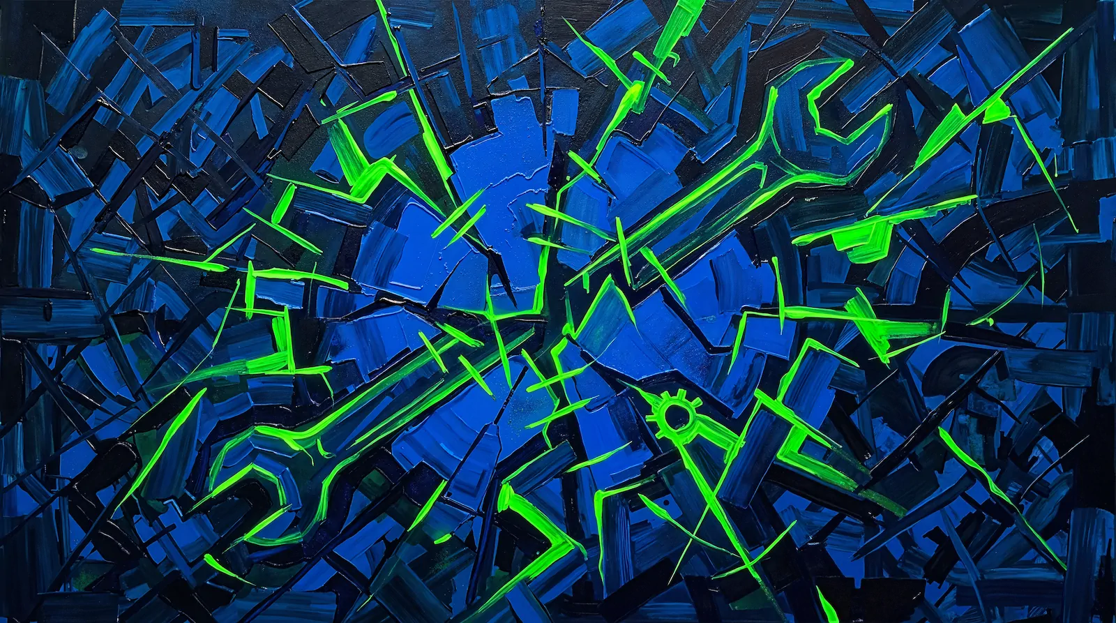 Abstract painting of wrenches